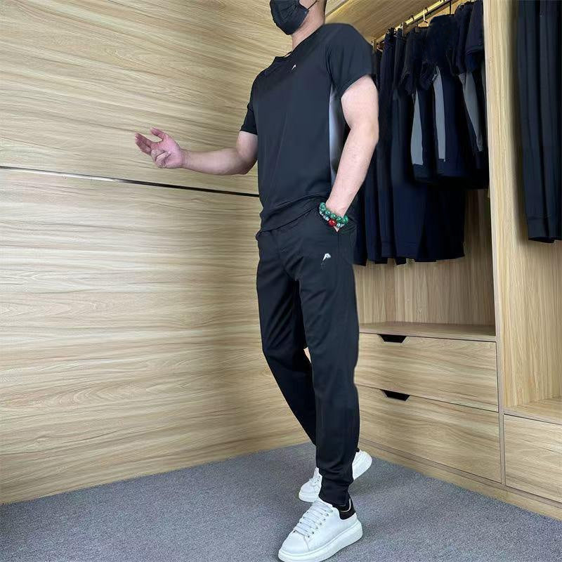 💎 50% RABATT! 💎 Zweiteiliges Sport-Set für Herren – Kurzarm-T-Shirt & Lange Hose | Atmungsaktiv, Bequem & Ideal für Training oder Freizeit 🏃‍♂️