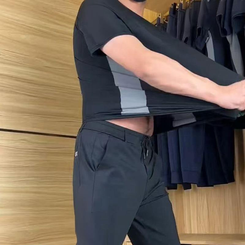 💎 50% RABATT! 💎 Zweiteiliges Sport-Set für Herren – Kurzarm-T-Shirt & Lange Hose | Atmungsaktiv, Bequem & Ideal für Training oder Freizeit 🏃‍♂️