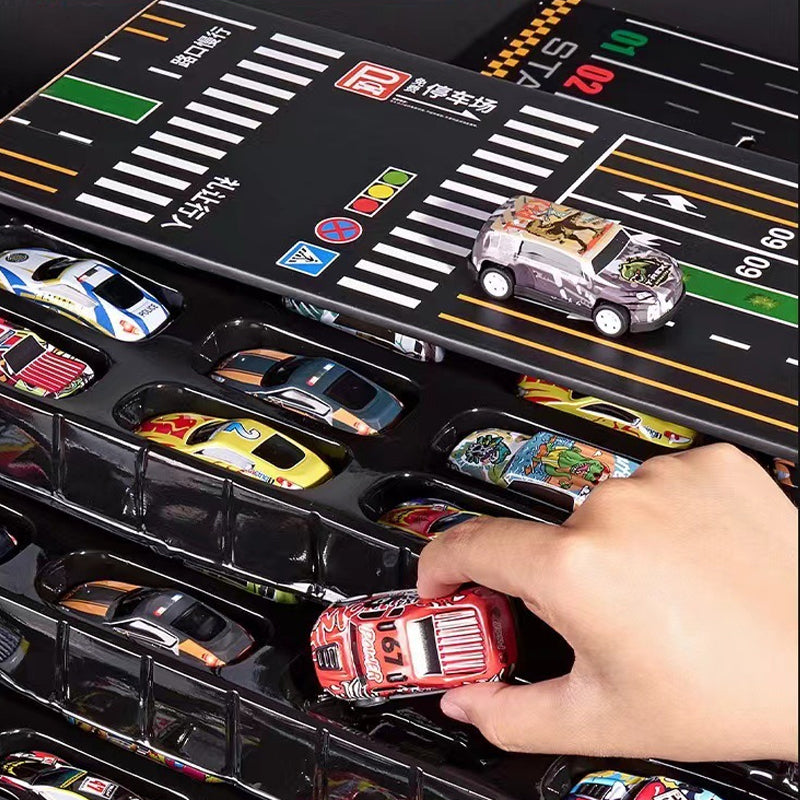 🎅Zeitlich begrenztes Angebot 50 % RABATT🎁48 Mini-Rückziehautos mit eingebautem Garagenset