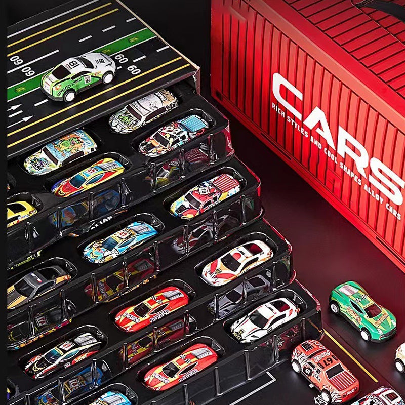 🎅Zeitlich begrenztes Angebot 50 % RABATT🎁48 Mini-Rückziehautos mit eingebautem Garagenset