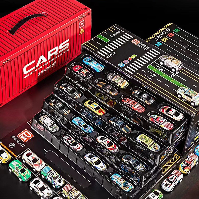 🎅Zeitlich begrenztes Angebot 50 % RABATT🎁48 Mini-Rückziehautos mit eingebautem Garagenset