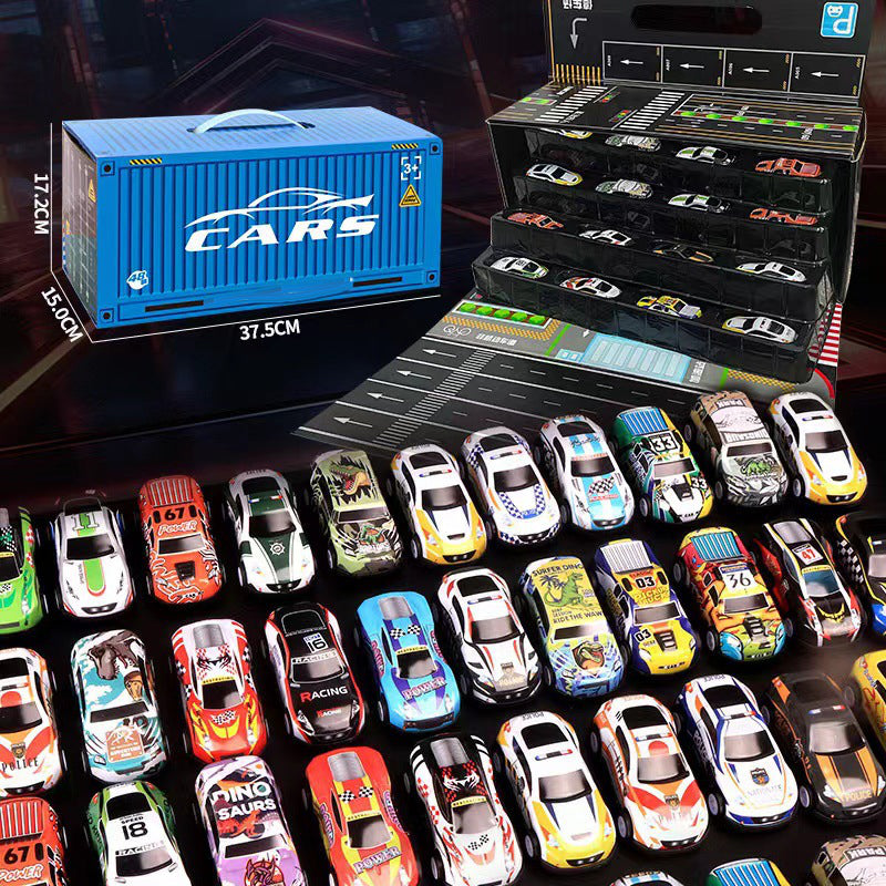 🎅Zeitlich begrenztes Angebot 50 % RABATT🎁48 Mini-Rückziehautos mit eingebautem Garagenset