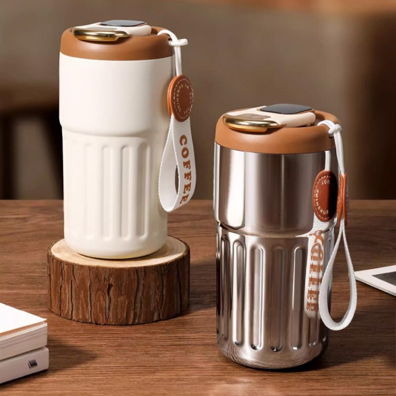 ☕ Kaffeebecher mit LED-Temperaturanzeige – digitaler Thermo-Becher mit Display, wiederaufladbar, ideal für Büro, Zuhause & unterwegs