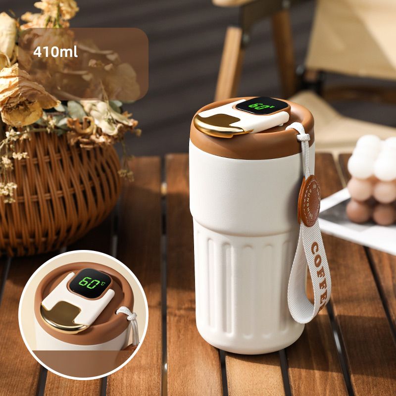 ☕ Kaffeebecher mit LED-Temperaturanzeige – digitaler Thermo-Becher mit Display, wiederaufladbar, ideal für Büro, Zuhause & unterwegs