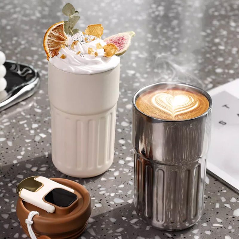 ☕ Kaffeebecher mit LED-Temperaturanzeige – digitaler Thermo-Becher mit Display, wiederaufladbar, ideal für Büro, Zuhause & unterwegs