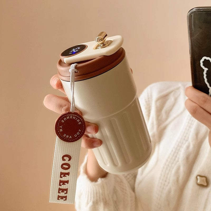 ☕ Kaffeebecher mit LED-Temperaturanzeige – digitaler Thermo-Becher mit Display, wiederaufladbar, ideal für Büro, Zuhause & unterwegs