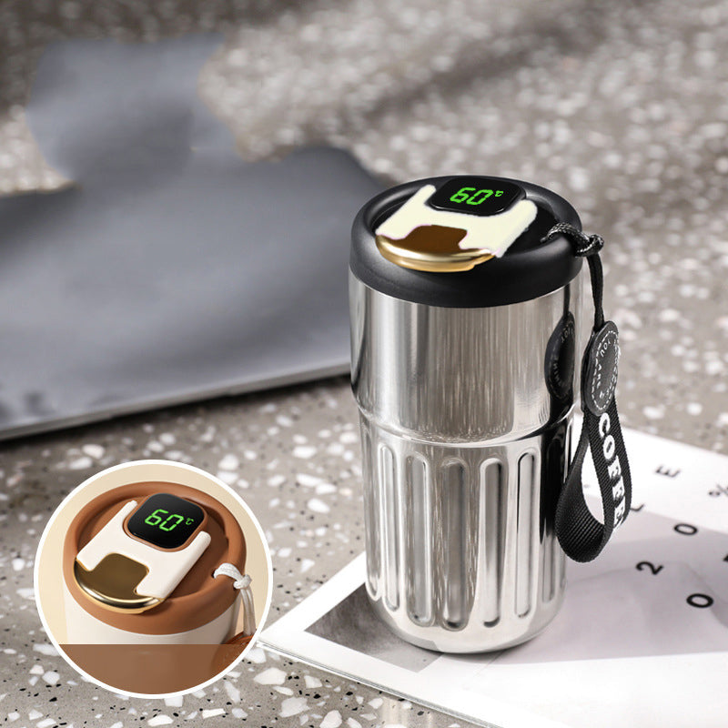 ☕ Kaffeebecher mit LED-Temperaturanzeige – digitaler Thermo-Becher mit Display, wiederaufladbar, ideal für Büro, Zuhause & unterwegs