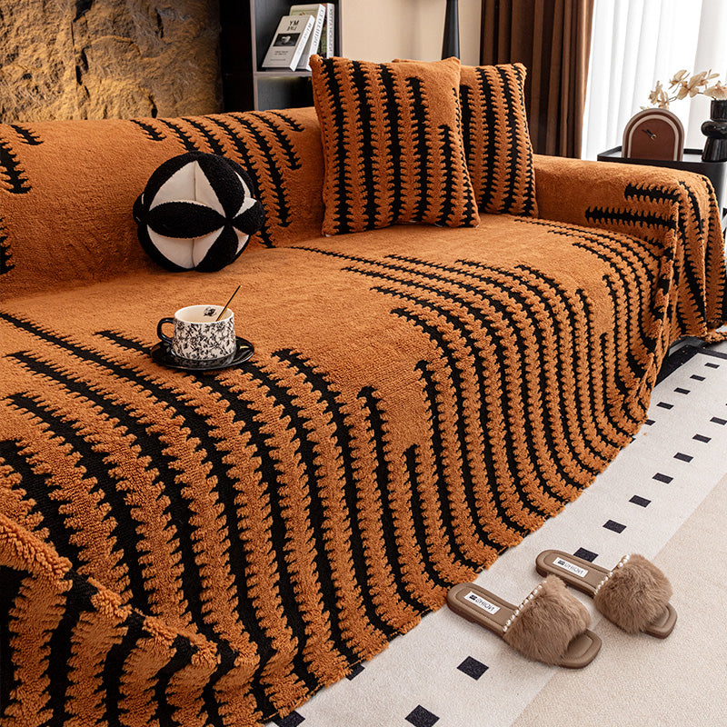 🛋️ 50% RABATT 2026! ✨ Plüsch Sofaüberwurf - Extra Dicke & Rutschfeste Decke mit Elastischen Kanten für Herbst und Winter 🍂❄️
