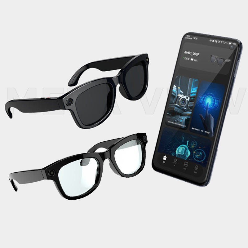 AI AR Smart Glasses, Erste KI-Brille mit ChatGPT & Gemini Support, Ultra-leicht 49g, Echtzeit-Übersetzung & Navigation, Meeting-Notizen, 10 Min. Videoaufnahme für Content Creator