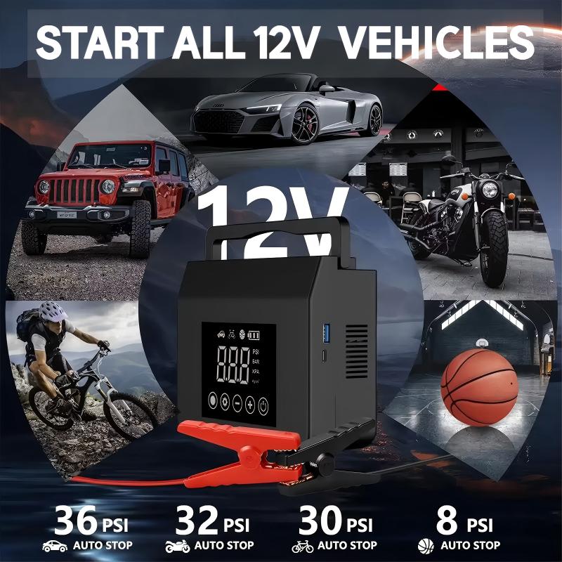 2026 Neu! 🚗 Tragbarer Auto Starthilfe Booster & Luftkompressor ⚡ Schnellstart & Reifenaufpumpen 🔥 Jetzt 50% Rabatt!