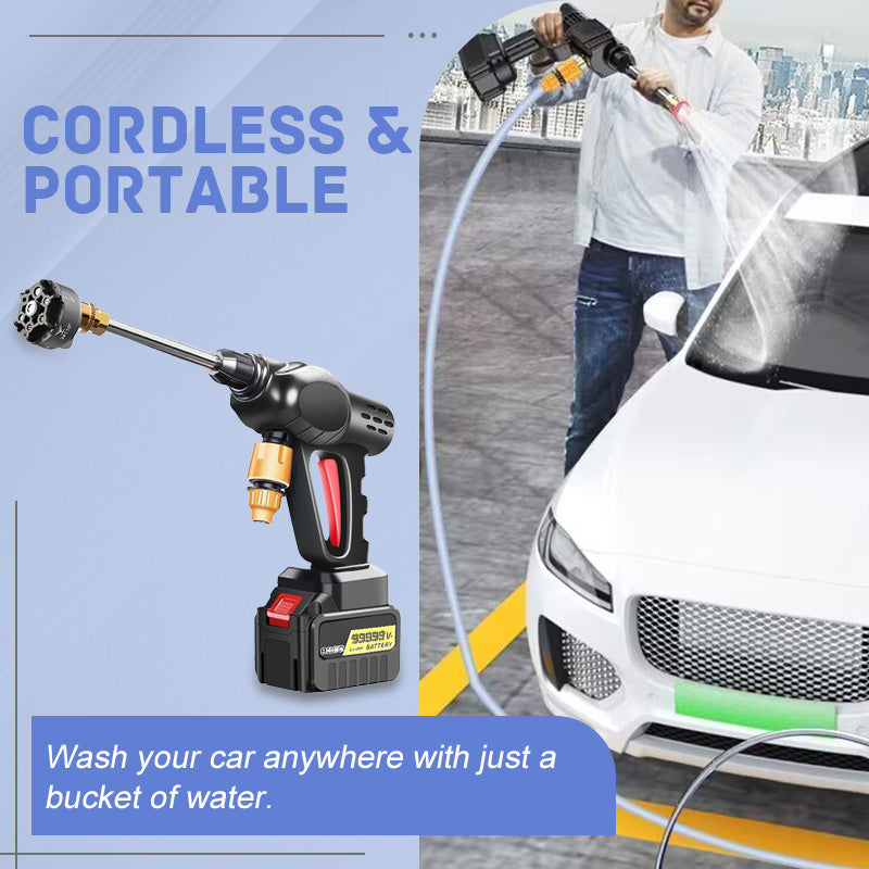 🔥Limitierte Aktion: 50 % Rabatt 🚗 💦 Akku Hochdruckreiniger 30bar – 2X3000mAh, 180° Verstellbare Düse & 5m Schlauch für Auto, Terrasse und Bewässerung 🔋