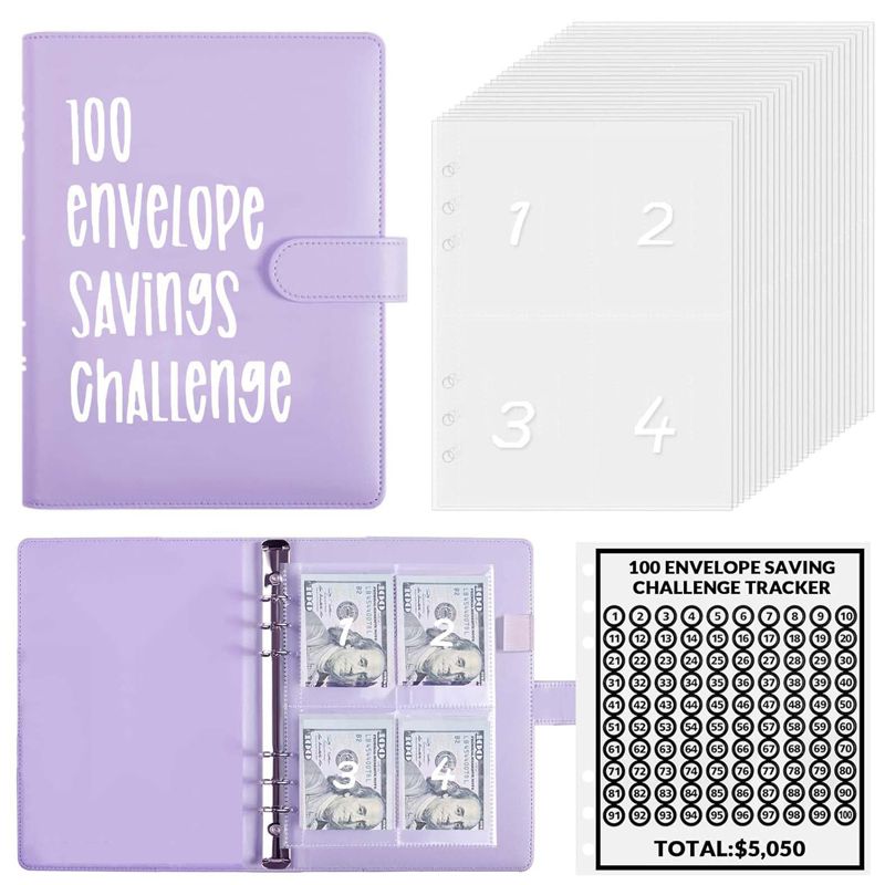 ⏰Letzte 4 Stunden 70 % Rabatt🎁100 Umschlag-Spar-Challenge-Buch✉️💸