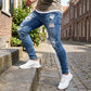 Stylische Herren-Skinny-Jeans mit Rissen