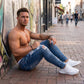 Stylische Herren-Skinny-Jeans mit Rissen