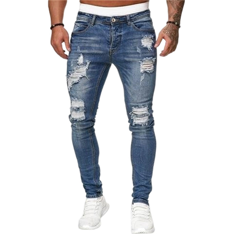 Stylische Herren-Skinny-Jeans mit Rissen