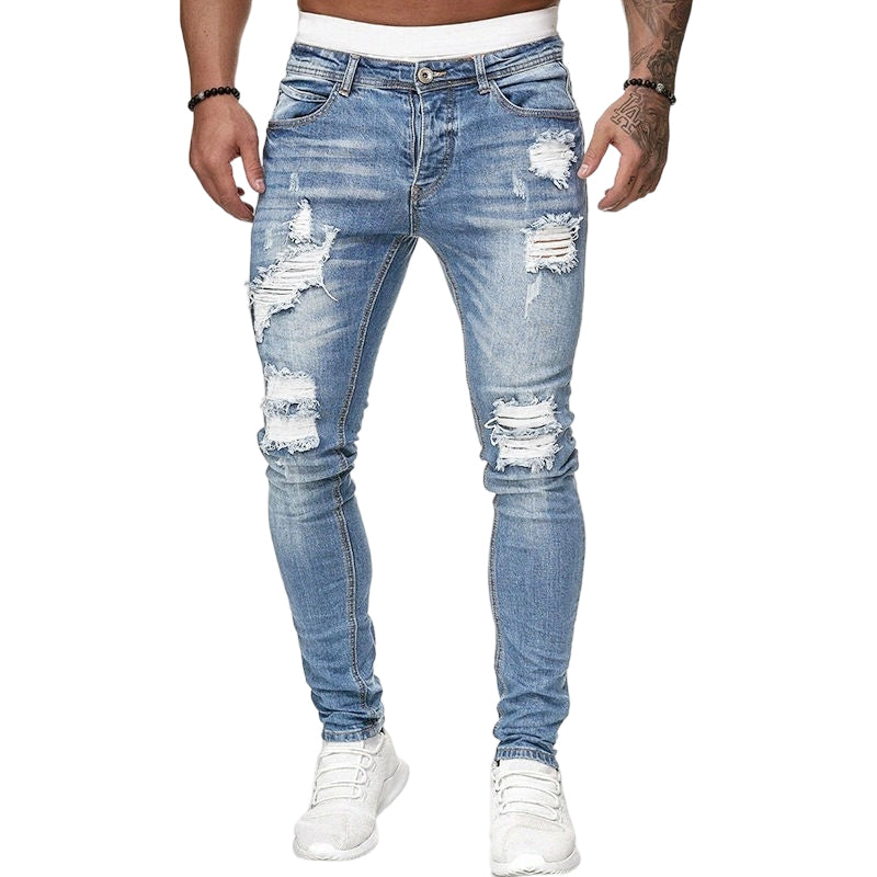 Stylische Herren-Skinny-Jeans mit Rissen