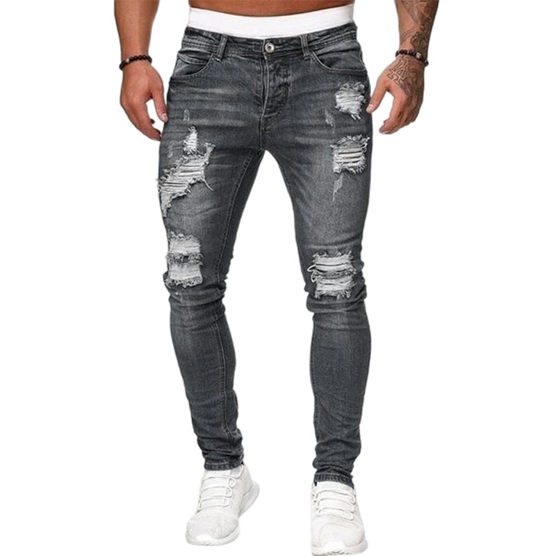 Stylische Herren-Skinny-Jeans mit Rissen