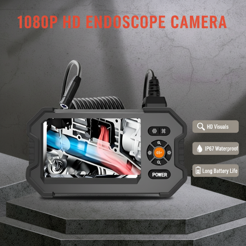 📢📢50% RABATT !!⏰ 1080P HD Inspektionskamera mit 4,3-Zoll-Display – Tragbare Endoskopkamera für Kfz, Rohrleitungen und Reparaturen