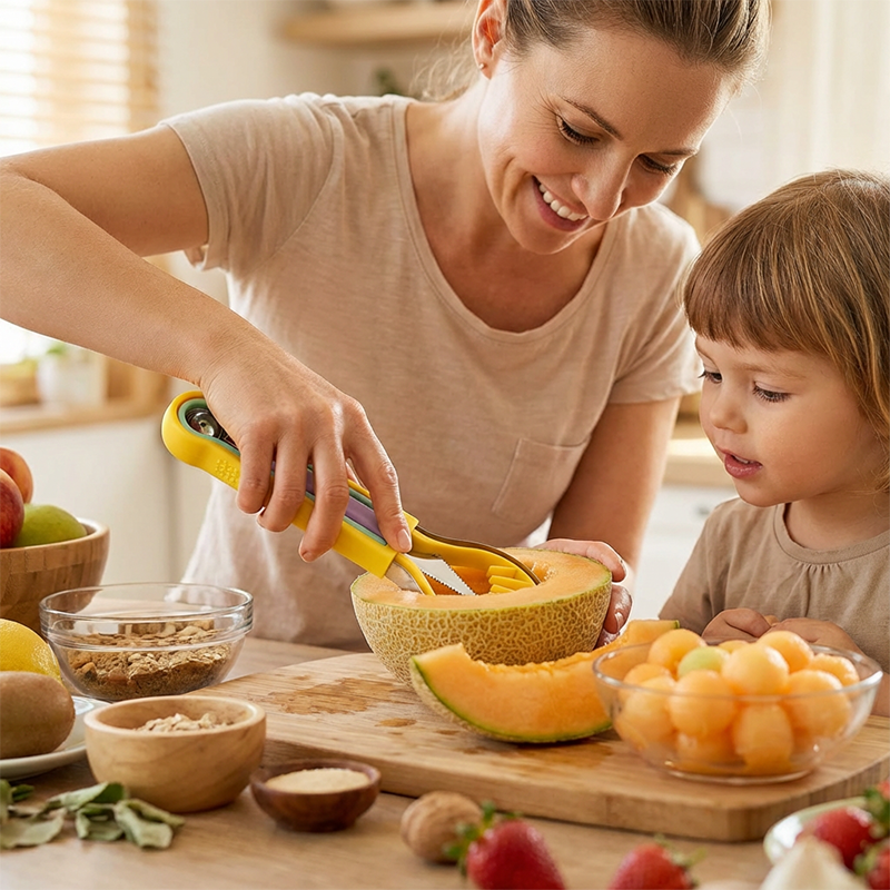 🍉 50% RABATT! 🥄 Multifunktionales Löffelset für Fruchtmelonenbällchen – Lebensmittelecht, robust & vielseitig – Perfekt für Obst, Gemüse & kreatives Anrichten ✨