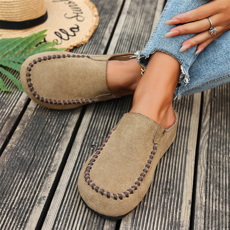 🎉Neuheiten 2026 – 50% RABATT!👡 Damen-Breite Mules-Hausschuhe: Slip-On + Stützende Sohle – retro & bequem für Frühling/Herbst