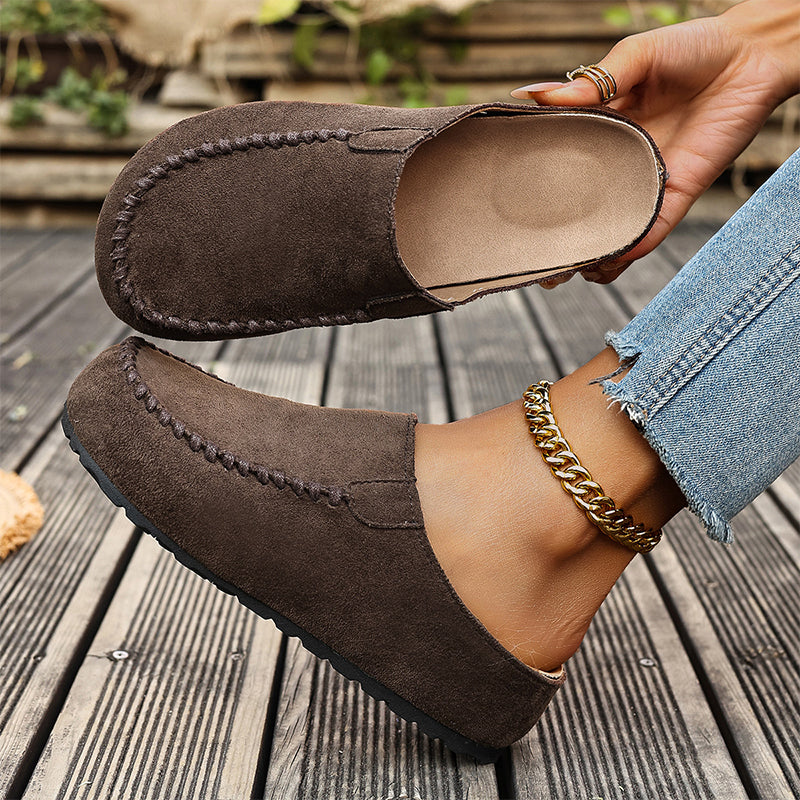 🎉Neuheiten 2026 – 50% RABATT!👡 Damen-Breite Mules-Hausschuhe: Slip-On + Stützende Sohle – retro & bequem für Frühling/Herbst