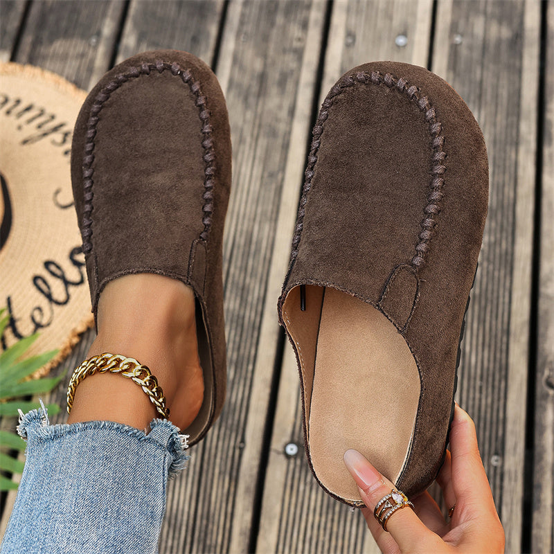 🎉Neuheiten 2026 – 50% RABATT!👡 Damen-Breite Mules-Hausschuhe: Slip-On + Stützende Sohle – retro & bequem für Frühling/Herbst