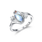 💍 50% RABATT NU!! 💎 Geometrischer Damenring mit ovalem grünem Mondstein & Zirkonia – Modern, Stilvoll & Täglicher Tragekomfort ✨