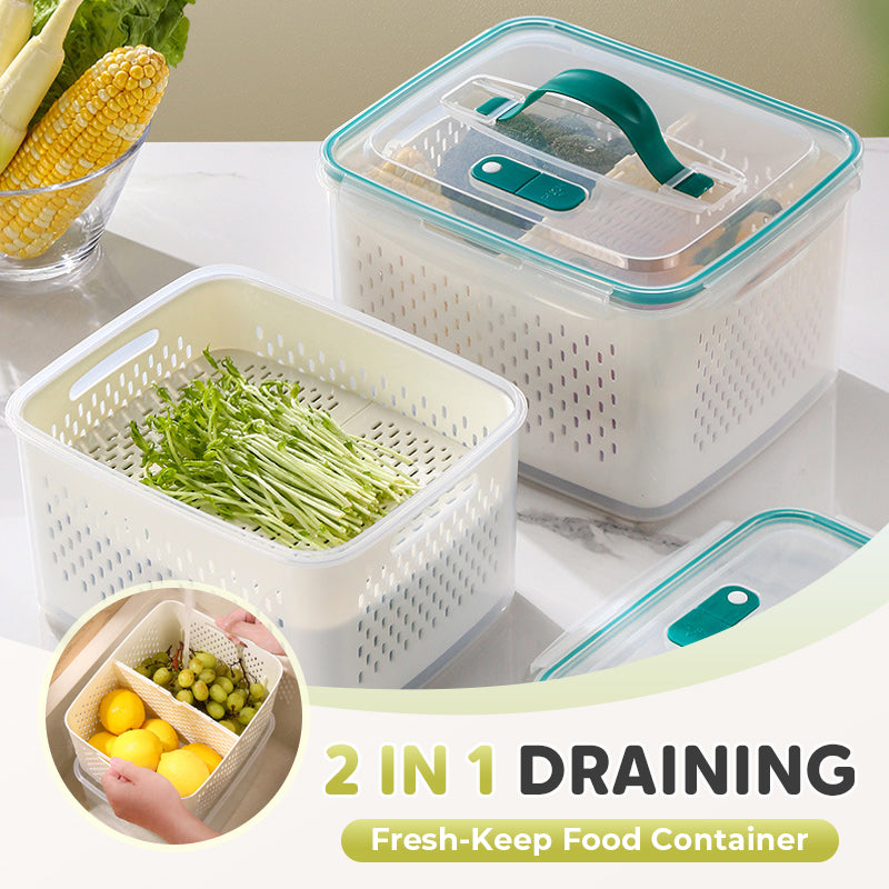 🥗 50% RABATT! 🧊 5er-Pack Kühlschrank-Organizer – Stapelbare Obstbehälter mit Herausnehmbarem Sieb, BPA-frei & Ideal Für Salat, Beeren & Gemüse 🥦
