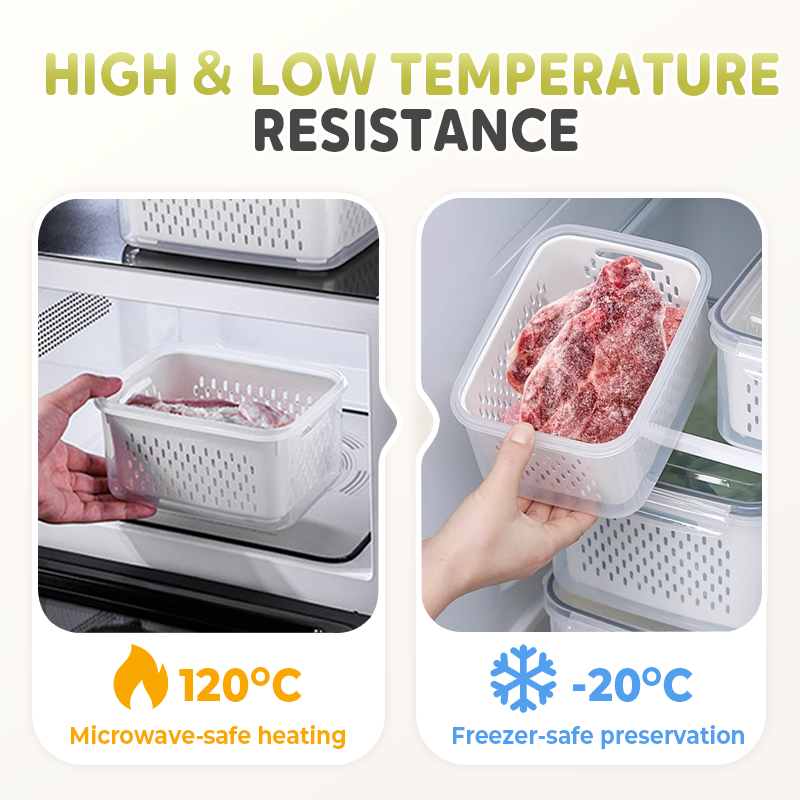 🥗 50% RABATT! 🧊 5er-Pack Kühlschrank-Organizer – Stapelbare Obstbehälter mit Herausnehmbarem Sieb, BPA-frei & Ideal Für Salat, Beeren & Gemüse 🥦
