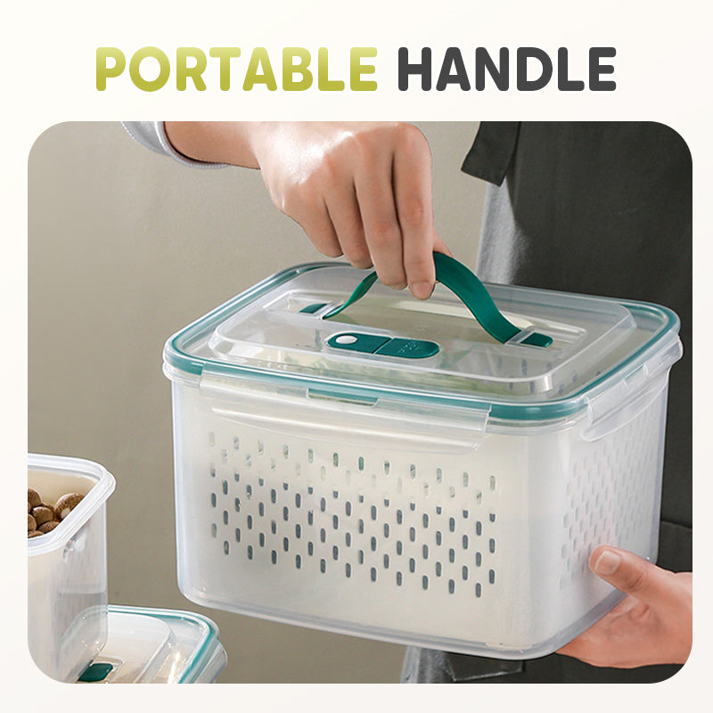 🥗 50% RABATT! 🧊 5er-Pack Kühlschrank-Organizer – Stapelbare Obstbehälter mit Herausnehmbarem Sieb, BPA-frei & Ideal Für Salat, Beeren & Gemüse 🥦