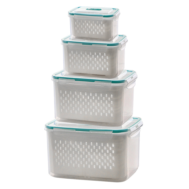 🥗 50% RABATT! 🧊 5er-Pack Kühlschrank-Organizer – Stapelbare Obstbehälter mit Herausnehmbarem Sieb, BPA-frei & Ideal Für Salat, Beeren & Gemüse 🥦