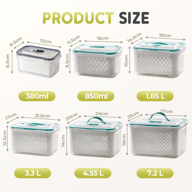 🥗 50% RABATT! 🧊 5er-Pack Kühlschrank-Organizer – Stapelbare Obstbehälter mit Herausnehmbarem Sieb, BPA-frei & Ideal Für Salat, Beeren & Gemüse 🥦