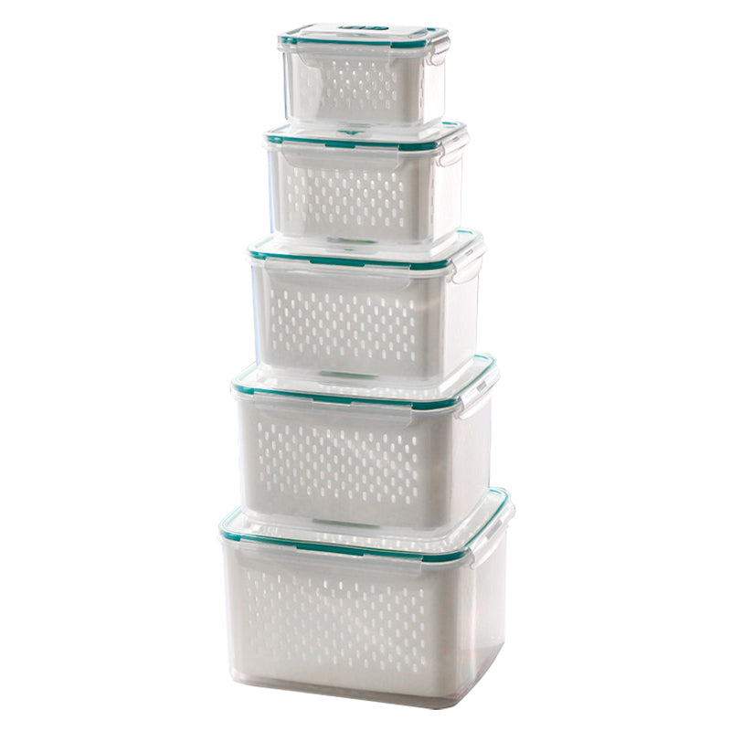 🥗 50% RABATT! 🧊 5er-Pack Kühlschrank-Organizer – Stapelbare Obstbehälter mit Herausnehmbarem Sieb, BPA-frei & Ideal Für Salat, Beeren & Gemüse 🥦
