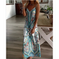 👗JETZT 50 % RABATT!💃Maxikleid für Damen mit Retro-Print und V-Ausschnit✨