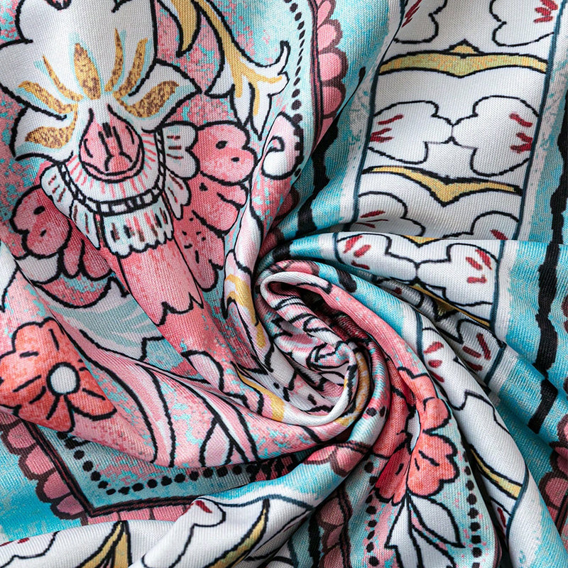 👗JETZT 50 % RABATT!💃Maxikleid für Damen mit Retro-Print und V-Ausschnit✨