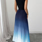 👗✨ Ombré-Faltenärmelloses Stehkragen-Maxikleid – 50% RABATT! Romantisch, feminin & perfekt für festliche Anlässe ❤️