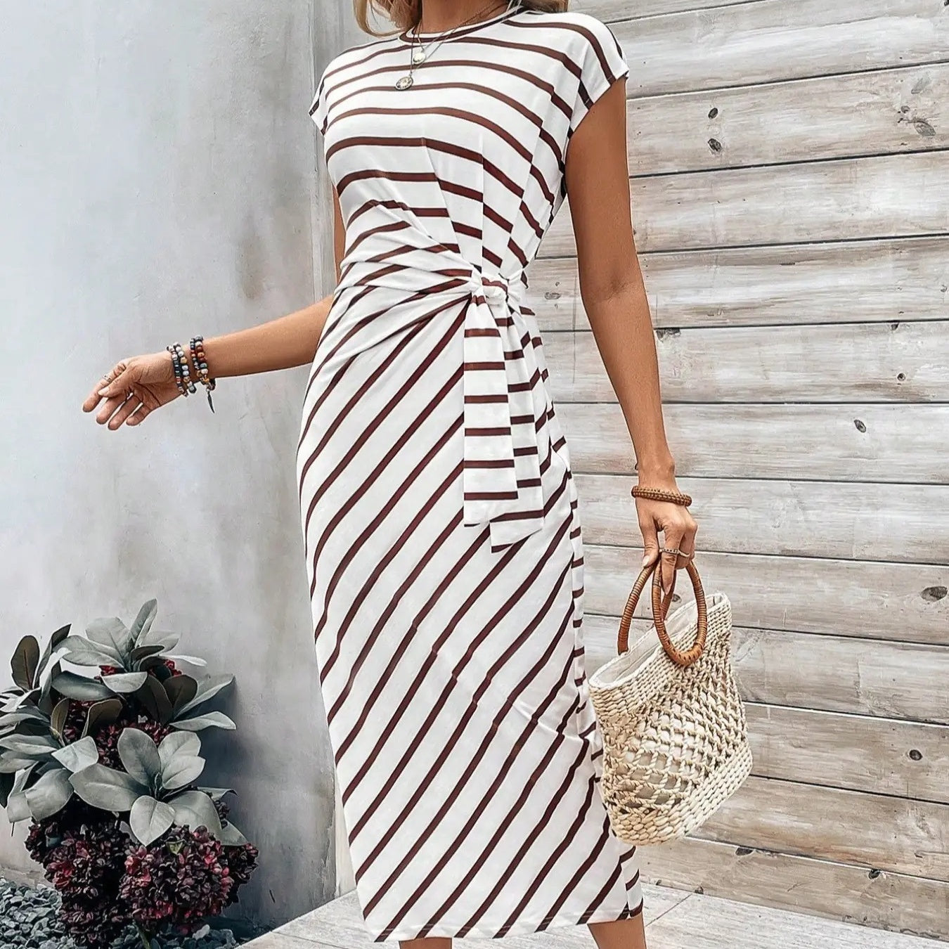 🔥2026 Neu eingetroffen: 50 % Rabatt für begrenzte Zeit!🔥🥰Elegantes Kleid mit Taillengürtel für Damen