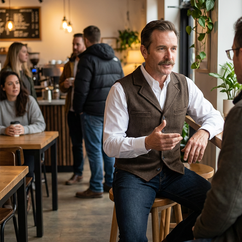 Lässige Businessweste für Herren in schmaler Passform