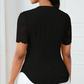 👚Sommerbluse für Damen mit V-Ausschnitt, Spitzenärmeln und Knopfleiste