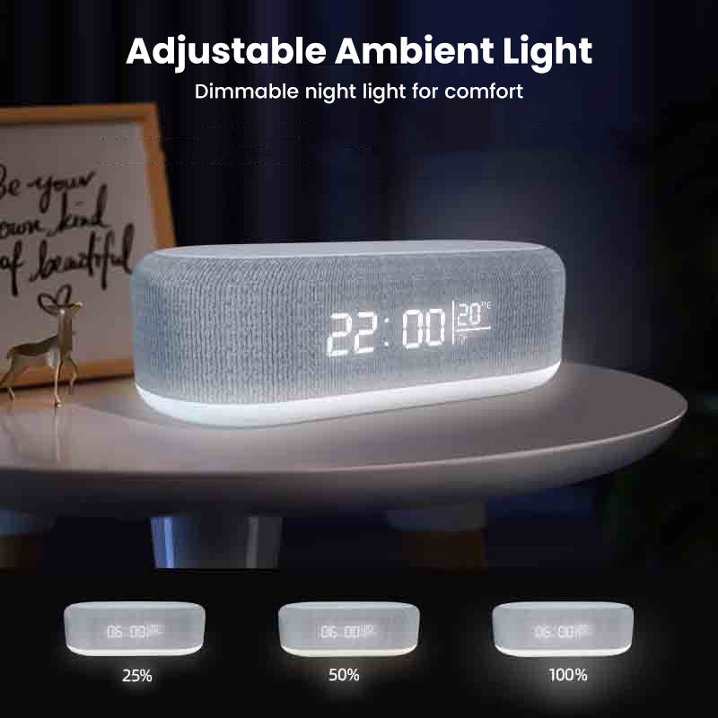 🌞Frühlingserwachen: 50% Rabatt!🔋6-in-1 Kabelloses Ladestation 25W – Uhr, Wecker, Bluetooth-Lautsprecher & Nachtlicht | All-in-One Nachttisch!