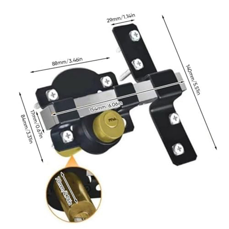 💎 50% RABATT! 💎 Doppelseitiges Hoftor-Schloss 50/70 mm – Robustes Eisenschloss mit Langriegel & 5 Schlüsseln für Innen & Außen 🔒🚪