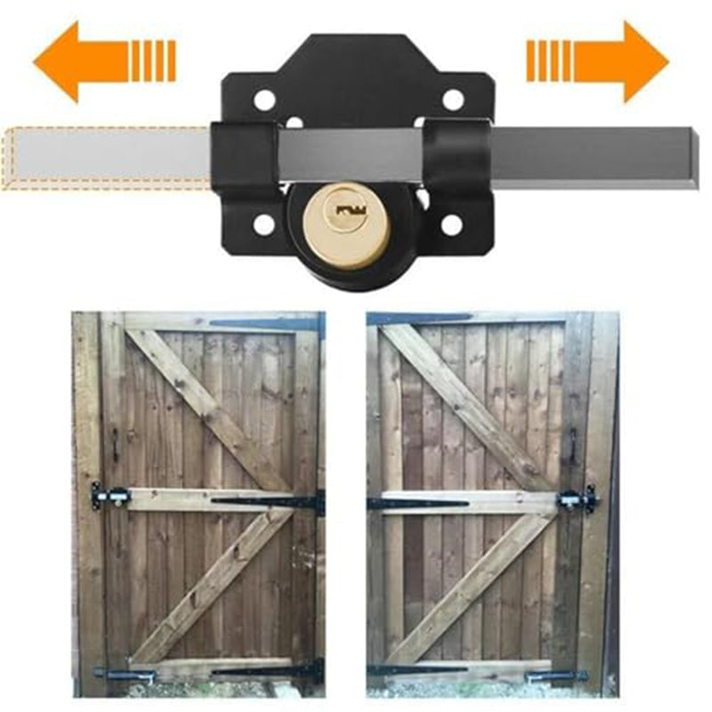 💎 50% RABATT! 💎 Doppelseitiges Hoftor-Schloss 50/70 mm – Robustes Eisenschloss mit Langriegel & 5 Schlüsseln für Innen & Außen 🔒🚪