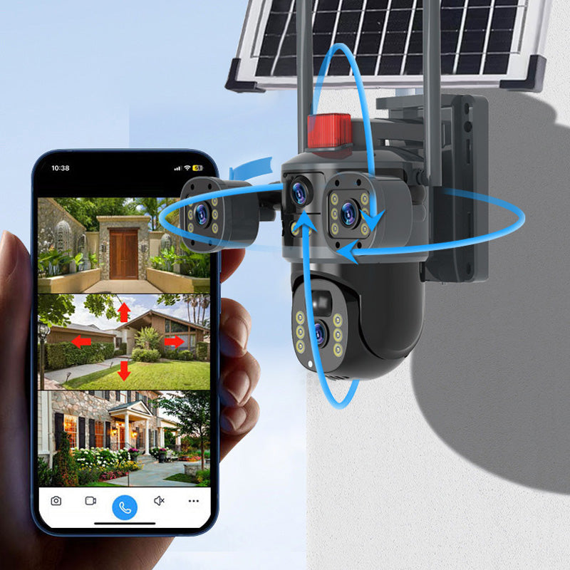 💥Neuer Verkaufsschlager 2026🎥 Solarbetriebene 360°-Kuppelkamera mit drei Objektiven✈️ Kostenloser Versand