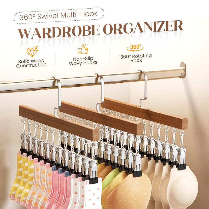 👕🔥 50% RABATT! 360° Drehbarer Mehrfach-Kleiderbügel mit Haken – 10 Clips – Platzsparend & praktisch – Perfekt für Röcke, Hosen, Schals & Accessoires ✨