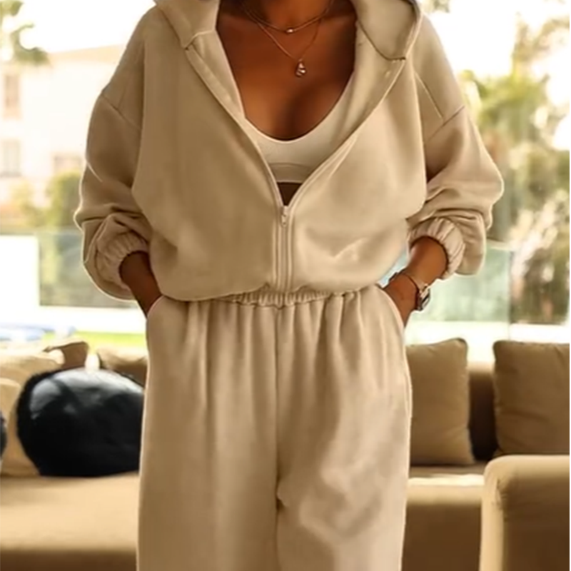 👚 50% RABATT! 💎 Bequemer Casual Jumpsuit mit Kapuze – Reine Baumwolle, Weite Beine & Praktische Taschen 🌿
