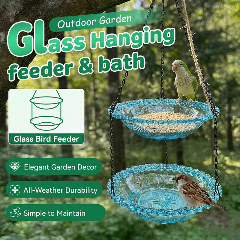 🐦 Vintage Hängende Vogelfutterstation & Tränke ✨ 2‑in‑1 Wetterfest 🌿 Für Garten & Balkon