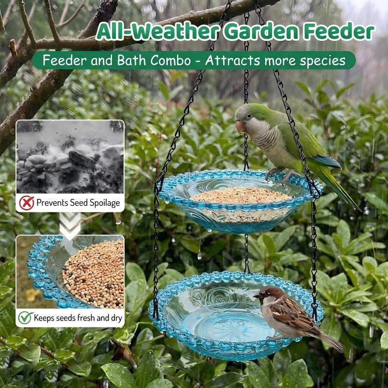 🐦 Vintage Hängende Vogelfutterstation & Tränke ✨ 2‑in‑1 Wetterfest 🌿 Für Garten & Balkon