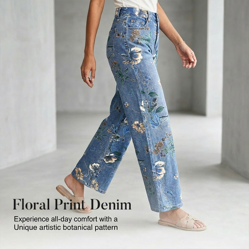 🔥 HALBPREIS DEAL 👖 Blumen-Jeans für Damen – gerade geschnitten & trendy 🌿 + Kostenloser Versand ab 2 Artikeln ✨