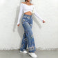 🔥 HALBPREIS DEAL 👖 Blumen-Jeans für Damen – gerade geschnitten & trendy 🌿 + Kostenloser Versand ab 2 Artikeln ✨