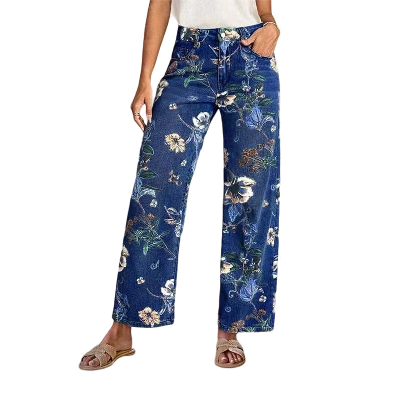 🔥 HALBPREIS DEAL 👖 Blumen-Jeans für Damen – gerade geschnitten & trendy 🌿 + Kostenloser Versand ab 2 Artikeln ✨